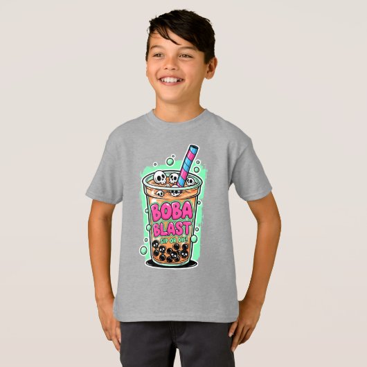 Boba Blast – Sip or Die! Kids' Tシャツ (正面フル)