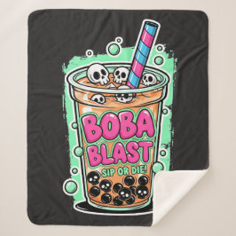 Boba Blast – Sip or Die! Sherpa Blanket シェルパブランケット
