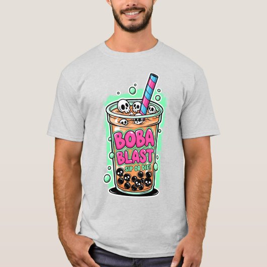 Boba Blast – Sip or Die! Tシャツ (正面)
