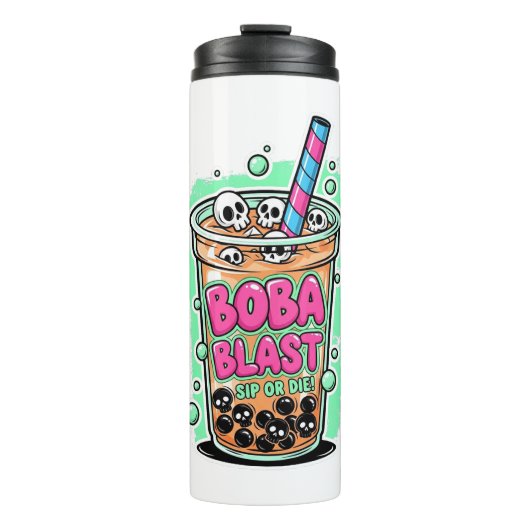 Boba Blast – Sip or Die! Thermal Tumbler タンブラー (正面)