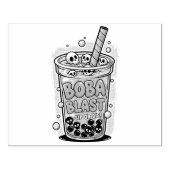 Boba Blast – Sip or Die! Wood Art Stamp ラバースタンプ (インプリント)