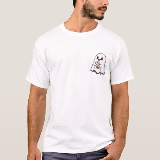 Boba Boo: Adorable Ghost with Bubble Tea Tシャツ (正面)