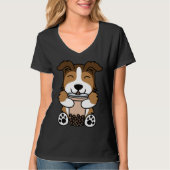 Boba Bubble Milk Tea Shetland Sheepdog Tシャツ (正面)