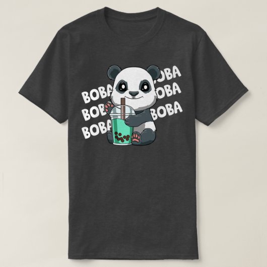 Boba Bubble Tea Panda 104 Tシャツ (デザイン正面)