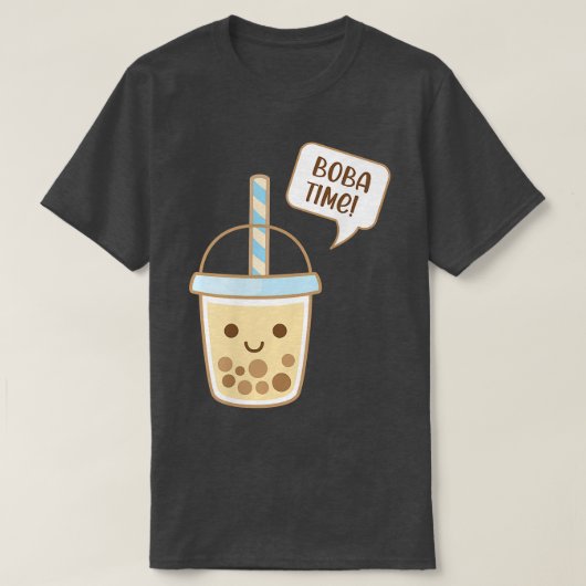 Boba Bubble Tea Time Tシャツ (デザイン正面)