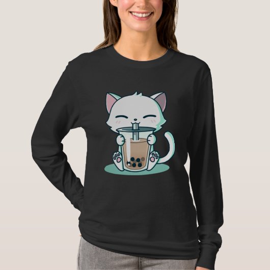 Boba Cat Kitten Tシャツ (正面)