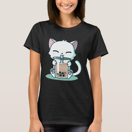 Boba Cat Kitten Tシャツ (正面)