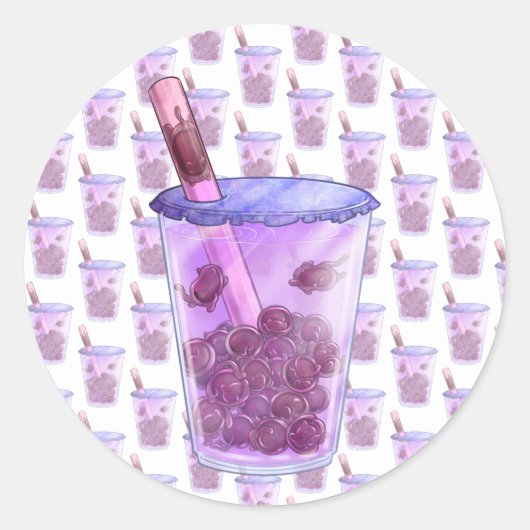 Boba Cats ラウンドシール (正面)