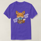 Boba Fox Funny Kawaii Bubble Tea  122 Tシャツ (デザイン正面)