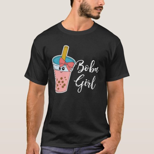 Boba  Girl Milk Tea Bubble Tea MP Tシャツ (正面)