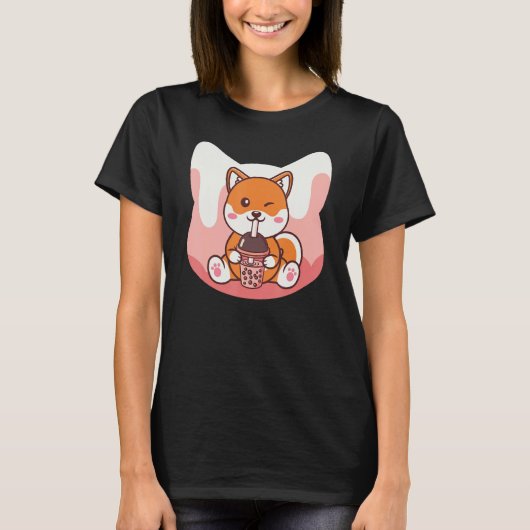 Boba Milk and Corgi Dog Tシャツ (正面)