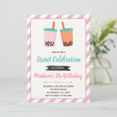 Boba milktea誕生日の招待状 招待状 (スタンド正面)