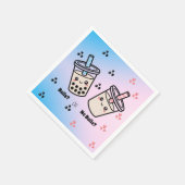Boba or No Boba?  Bubble Tea Boba Gender Reveal スタンダードカクテルナプキン (角)