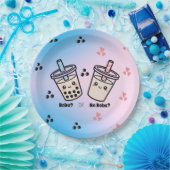 Boba or No Boba?  Bubble Tea Boba Gender Reveal ペーパープレート (パーティー)