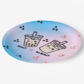 Boba or No Boba?  Bubble Tea Boba Gender Reveal ペーパープレート (アングル)