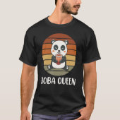 Boba Queen Panda Bubble Tea Boba Tea Tシャツ (正面)