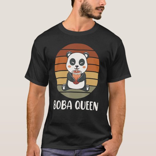 Boba Queen Panda Bubble Tea Boba Tea Tシャツ (正面)