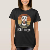 Boba Queen Panda Bubble Tea Boba Tea Tシャツ (正面)
