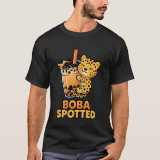 Boba Spotted Cute Leopard Cheetah Hugging Bubble M Tシャツ