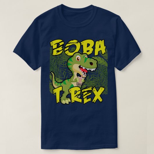 Boba T-Rex Funny Bubble Tea Dinosaur  265 Tシャツ (デザイン正面)