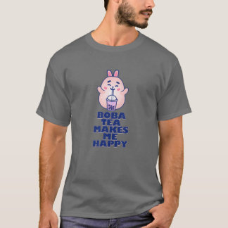 Boba Teaが嬉しいかわいいバブルミルクティー日本 Tシャツ