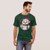 Boba Teaと可愛いクリスマス雪だるま – かわいい Tシャツ (正面フル)