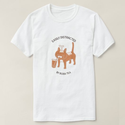 Boba TeaのTシャツで簡単に気を散らす Tシャツ (デザイン正面)