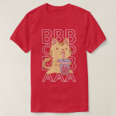 Boba Tea Bubble Tea Anime Cat Tシャツ (デザイン正面)