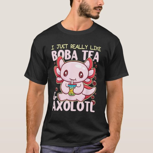 Boba Tea Bubble Tea Axolotl  Axolotl Tシャツ (正面)