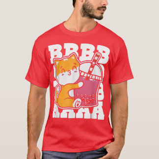 Boba Tea Cat Bubble Tea Kawaii Anime Japanese Milk Tシャツ