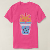 Boba Tea Cat Buble Tea Kawaii Anime Japanese Neko  Tシャツ (デザイン正面)