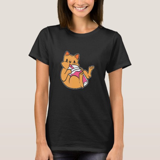Boba Tea Cat Cat Owner Tシャツ (正面)