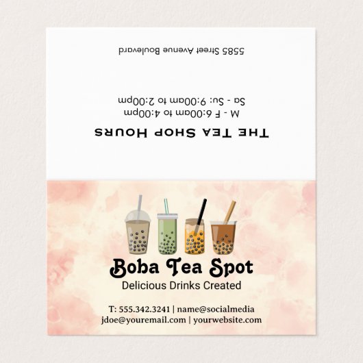 Boba Tea Drinks Variety 名刺 (外部フラット)