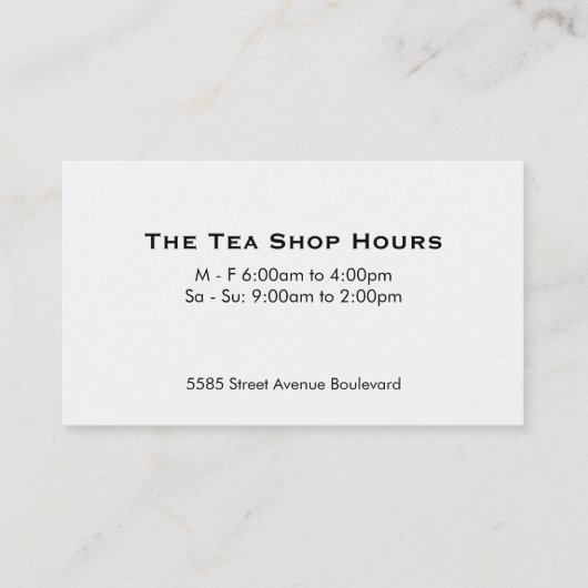 Boba Tea Drinks Variety 名刺 (裏面)