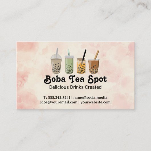 Boba Tea Drinks Variety 名刺 (正面)
