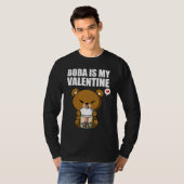 Boba Tea is My Valentine Bear Anti Valentines Day  Tシャツ (正面フル)