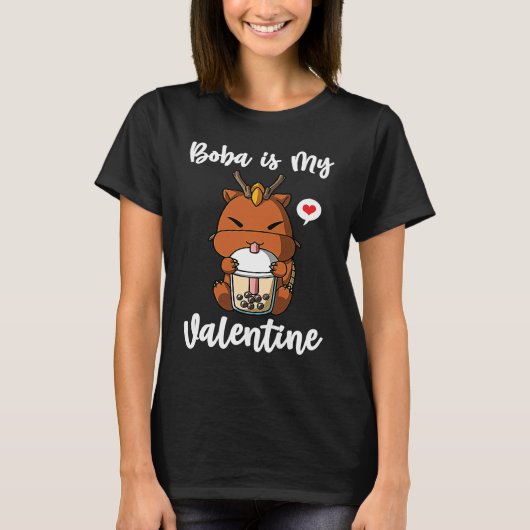 Boba Tea is My Valentine Chinese Dragon Anti Valen Tシャツ (正面)