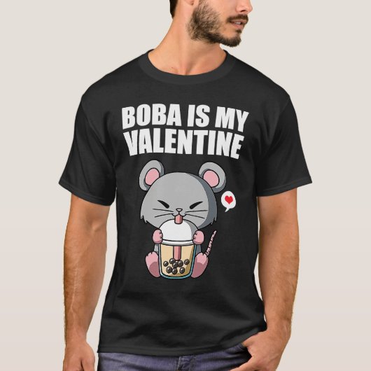 Boba Tea is My Valentine Rat Anti Valentines Day 1 Tシャツ (正面)