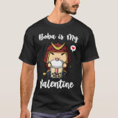 Boba Tea is My Valentine Samurai Anti Valentines D Tシャツ (正面)