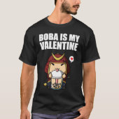 Boba Tea is My Valentine Samurai Anti Valentines D Tシャツ (正面)