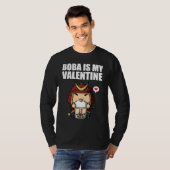 Boba Tea is My Valentine Samurai Anti Valentines D Tシャツ (正面フル)