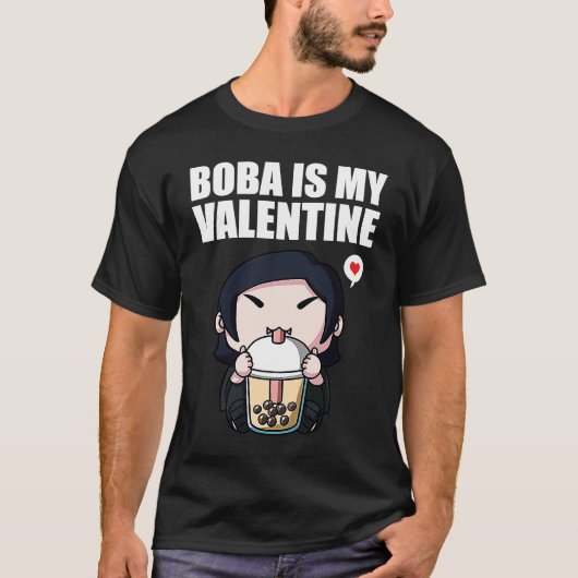 Boba Tea is My Valentine Vampire Anti Valentines D Tシャツ (正面)