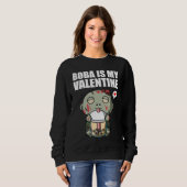 Boba Tea is My Valentine Zombie Anti Valentines Da スウェットシャツ (正面フル)