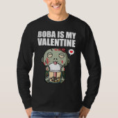 Boba Tea is My Valentine Zombie Anti Valentines Da Tシャツ (正面)