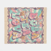 Boba Tea Lova フリースブランケット (正面(横))