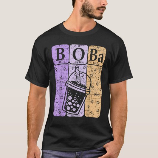 Boba Tea Periodic Table Elements Bubble Tea  Nerd Tシャツ (正面)
