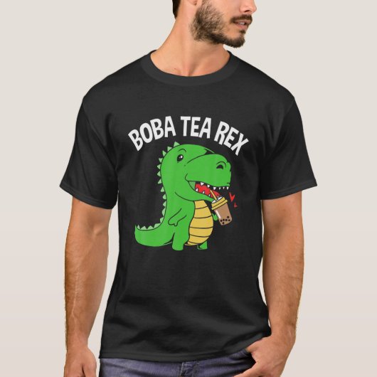 Boba Tea Rex Boba Dinosaur Tシャツ (正面)