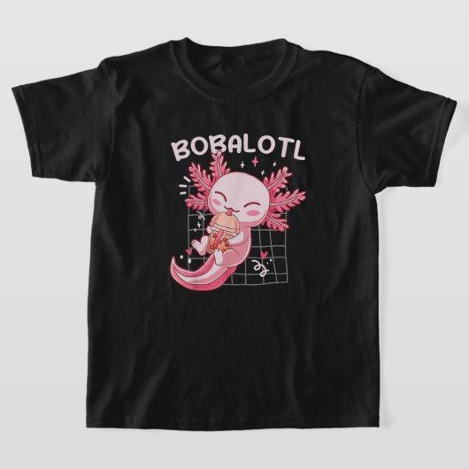Bobalotl Axolotl Boba Tea Bubble Anime Gift Girls  Tシャツ (レイダウン)