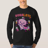 Bobalotl Axolotl Boba Tea Bubble Milk  4 Tシャツ (正面)