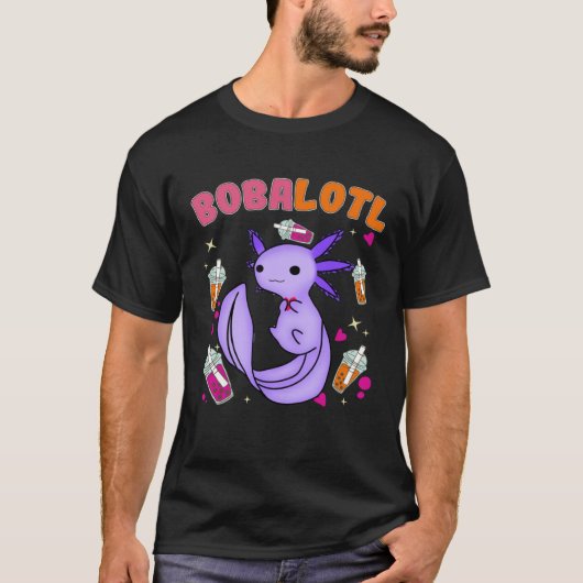 Bobalotl Axolotl Boba Tea Bubble Milk  7 Tシャツ (正面)